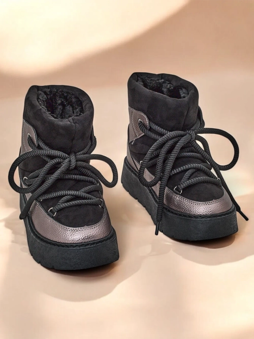 Жіночі зимові черевики на шнурівці Royalfashion Iniuc