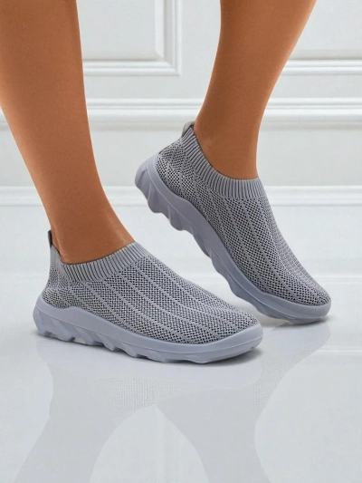 Damen-Sneakers Taubengrau Silvana - bequeme Slip-on-Schuhe für die Stadt