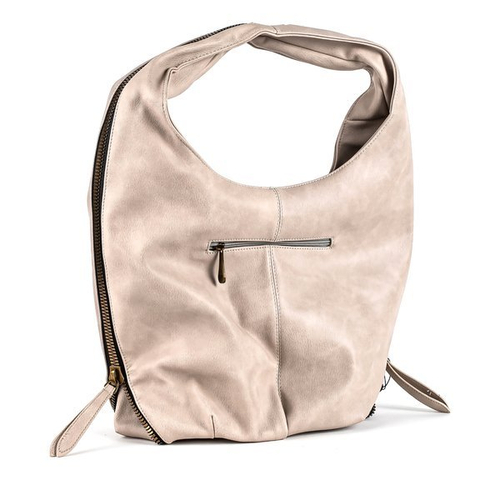 Сіра велика наплічна сумка з екологічної шкіри - Сумочки