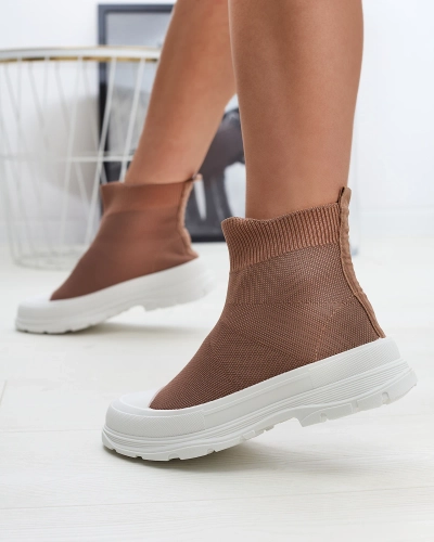 Braune Damen Slipper hohe Sportschuhe a'la Sneakers Vertiks - Footwear