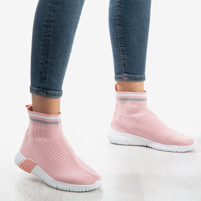 Rosa Sportschuhe mit dekorativer Socke Sallitsa - Schuhe 1