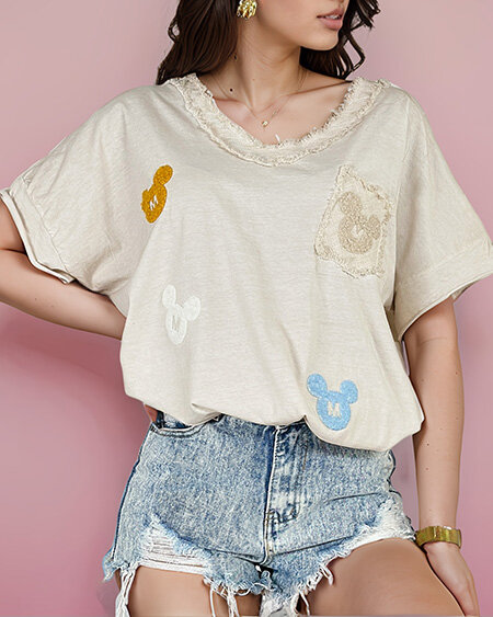 Royalfashion Damen-T-Shirt mit Patches