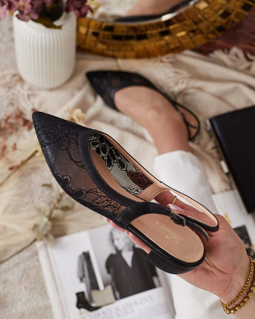 Royalfashion Жіночі босоніжки a'la ballerina з мереживом Benoce