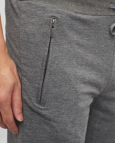 Graue Herren-Jogginghose mit Reißverschlusstaschen - Kleidung