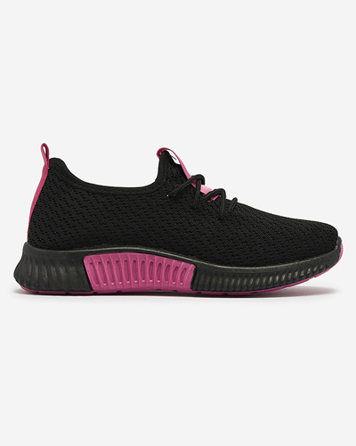 Schwarze Damen-Sportschuhe mit fuchsiafarbenen Einsätzen Keteti - Schuhe