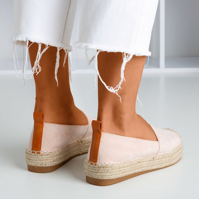 Hellrosa Espadrilles auf der Umox-Plattform - Schuhe 1