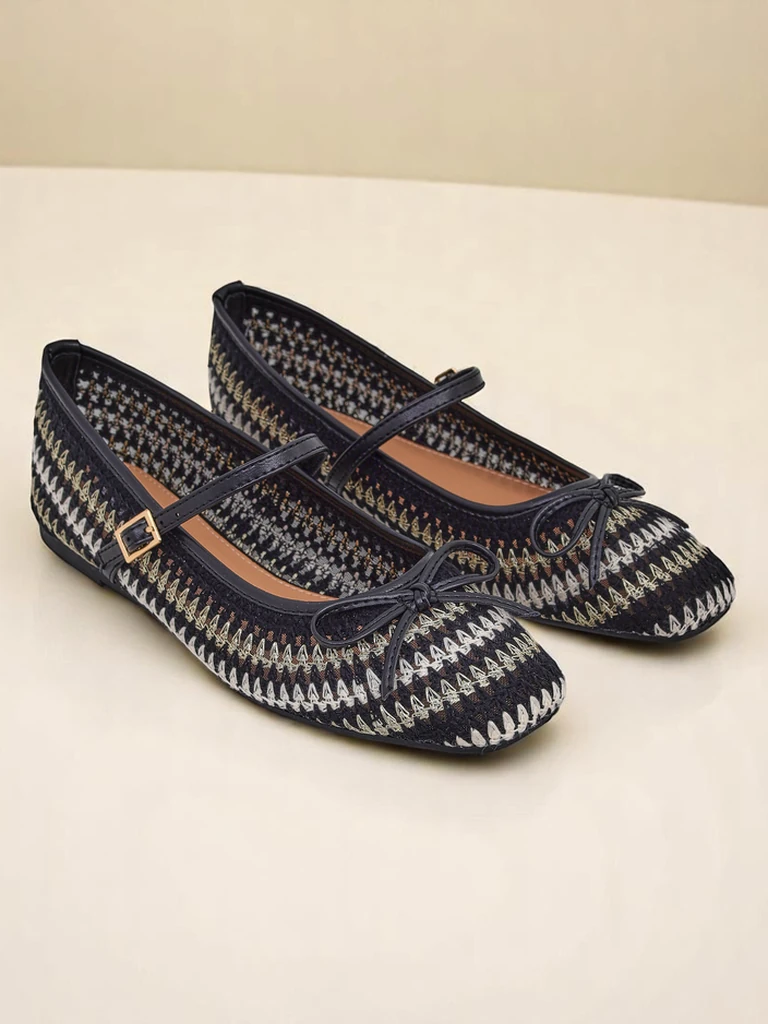 Royalfashion Damen-Ballerinas aus gewebtem Stoff mit Riemen Vanot