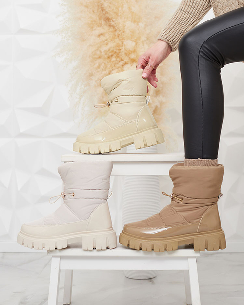 Жіночі снігоступи Royalfashion Slip-on бежеві Sadella