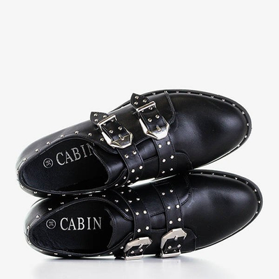 Schwarze Damenschuhe mit Queen-Jets - Schuhe