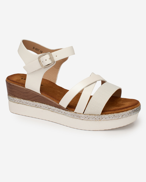 OUTLET Royalfashion Classic White Lady BlackWhite Sandals