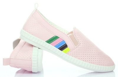 Różowe trampki slip on - Obuwie