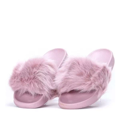 OUTLET Lila Hausschuhe mit Fell Millie- Footwear