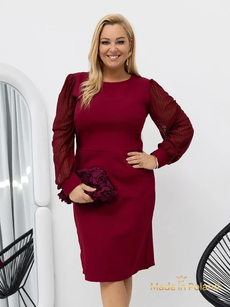 Elegantes Damen Mini-Kleid mit Netzärmeln Evilla