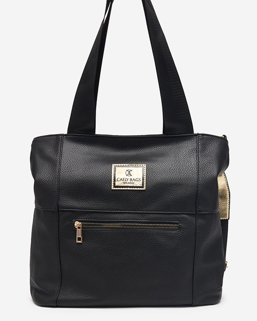 Чорна жіноча сумочка з екошкіри