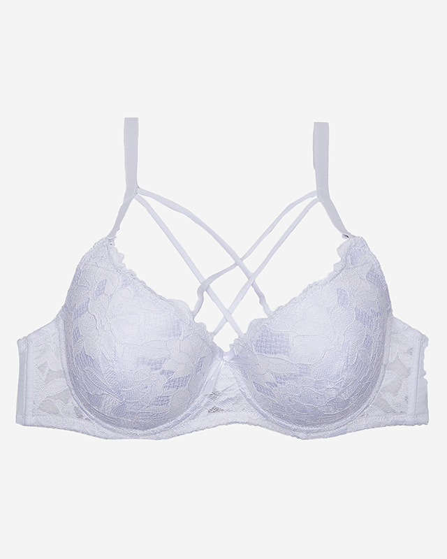 Weißer gepolsterter Damen-BH mit Trägern - Unterwäsche