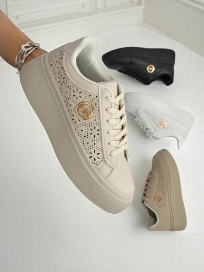 Aurelia Бежеві Снікерси Платформа Royalfashion Еко Шкіра