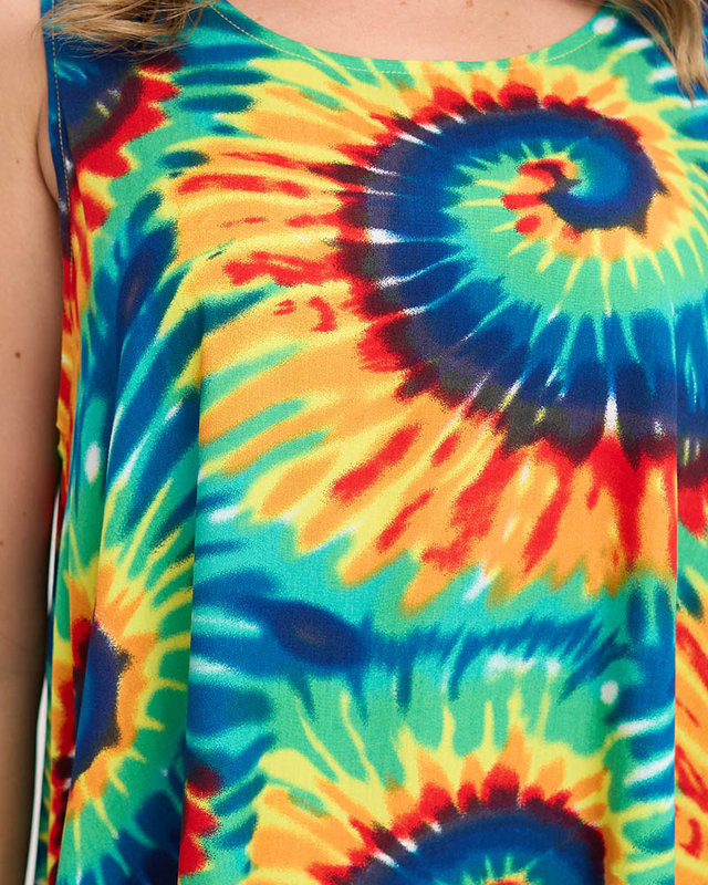 Buntes grün-gelbes Damen Sommerkleid PLUS SIZE - Bekleidung