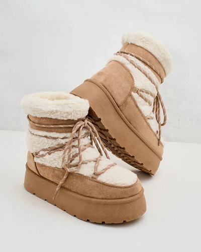Royalfashion Damen-Schneestiefel zum Schnüren Evonie