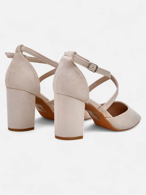 Royalfashion жіночі еко-замшеві туфлі на підборах з ремінцями Kanastru