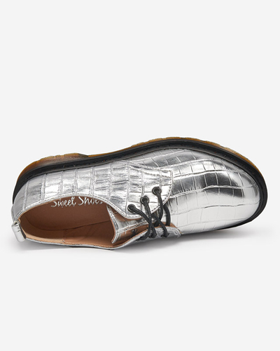 Сріблясті жіночі туфлі з тисненням Seniri - Взуття