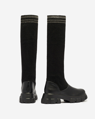 Чорні високі жіночі чоботи Alerpi