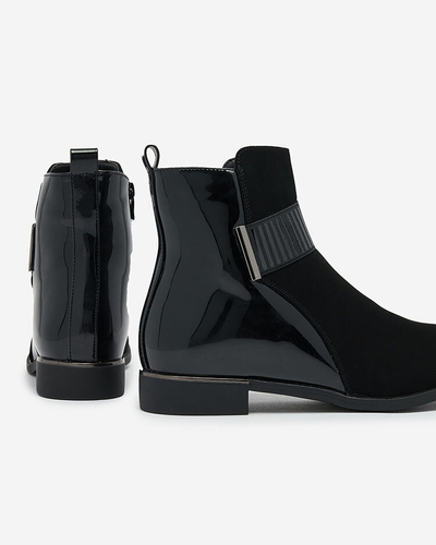 Royalfashion Schwarze matte Damenstiefel Reperra