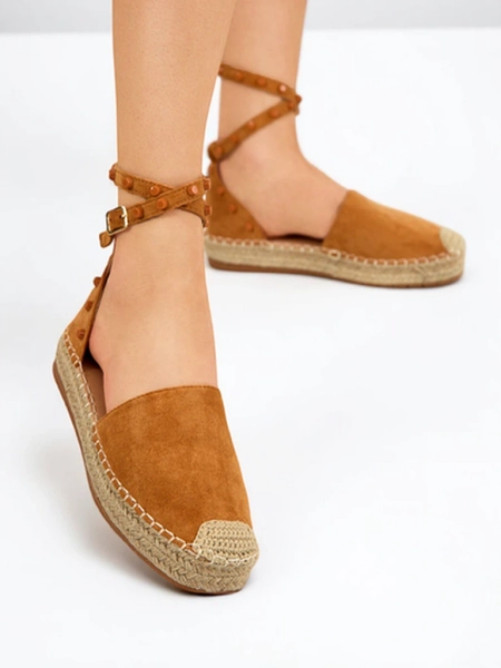 Hellbraune Damen-Espadrilles mit Lonesi-Jets - Schuhe