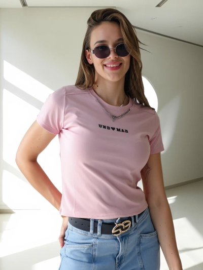 Royalfashion Damen Baumwoll-Crop-Top mit der Aufschrift
