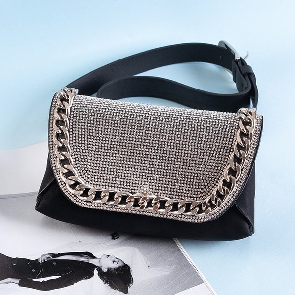 Damen Nierentasche mit Zirkonia und Kette - Handtaschen