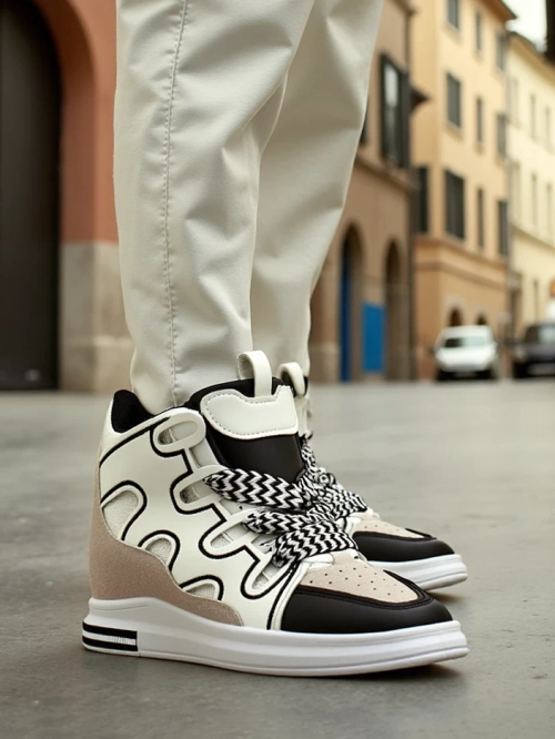 Royalfashion Високі спортивні туфлі для жінок з прихованим підйомом Oblaffi