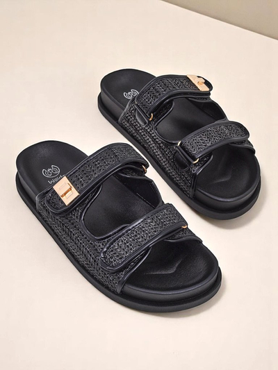 Royalfashion Damen-Pantoletten mit geflochtenem Design Delibeli