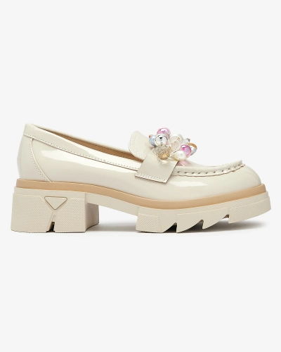 Beige lackierte Mokassins für Damen Geloppa- Footwear