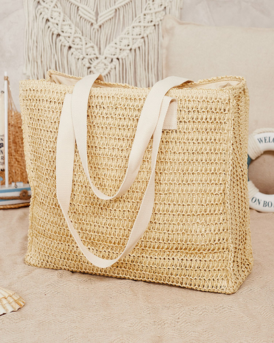 Royalfashion Große Damenhandtasche aus Stroh