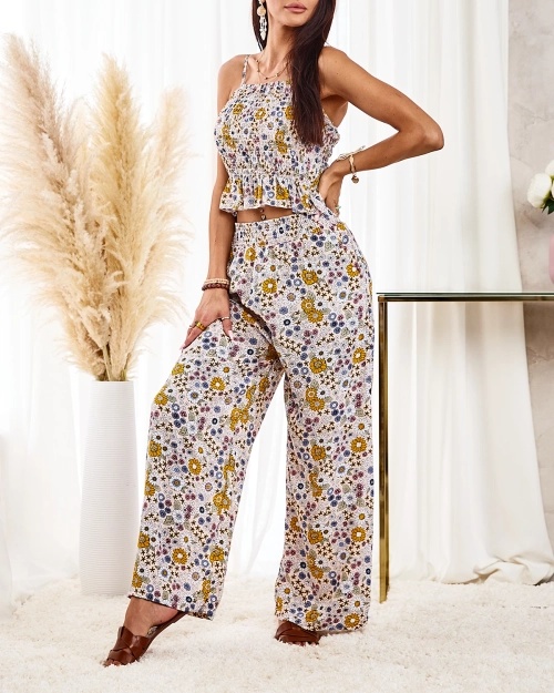 Жіночий комплект з візерунком Royalfashion бежевий