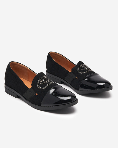 Schwarze Damenmokassins mit lackierter Velqi-Zehe - Schuhe
