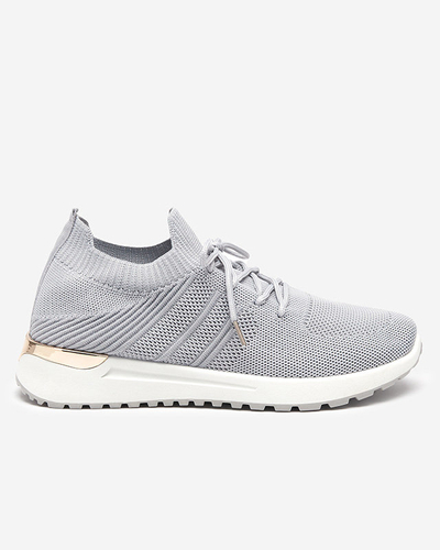 OUTLET Grau gewebte Sportschuhe für Damen Ferroni - Schuhe