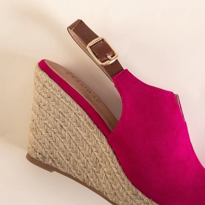 OUTLET Fuchsia Damen Keilsandalen Clowse - Schuhe