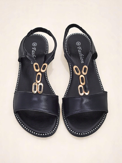 Royalfashion Damen Sandalen mit dekorativen Riemchen Siena Glow