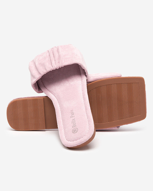 Жіночі фіолетові еко-замшеві сандалі на плоскому ходу Nesico - Взуття