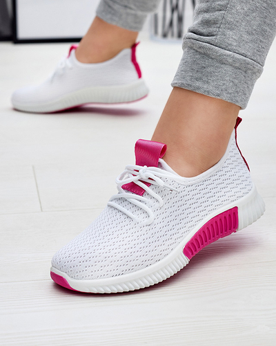 Weiße Damen-Sportschuhe mit fuchsiafarbenen Einsätzen Kedeti - Footwear