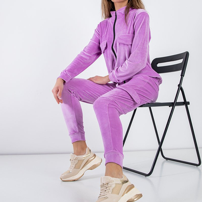 Lila Trainingsanzug für Damen mit Taschen - Kleidung