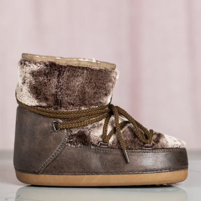 Khaki Platform Snowflake Boots - Schuhe