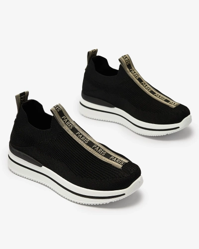 Damen Slipper mit Schriftzug in schwarz Cerppa- Footwear