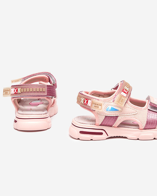 Світло-рожеві дитячі босоніжки на липучці Mepoti - Взуття