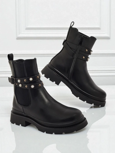 Höhere Damenstiefeletten aus Öko-Leder Pearl Mist