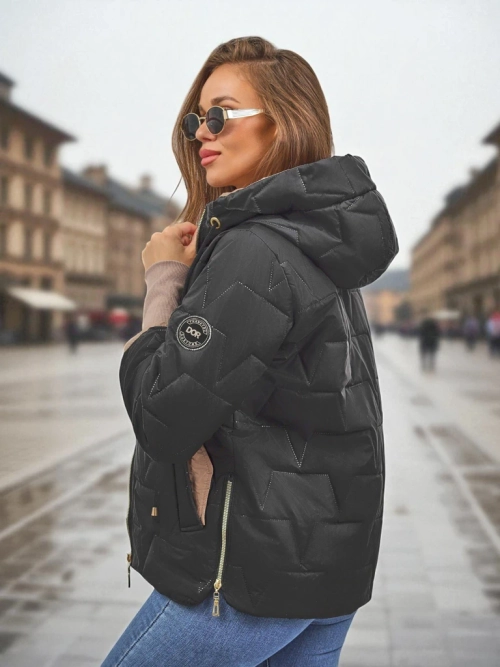 Жіноча стьобана куртка з капюшоном і стягуючими манжетами на рукавах Silent Ridge