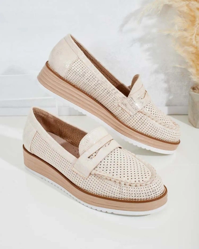 Royalfashion Durchbrochene Damen Mokassins Moell