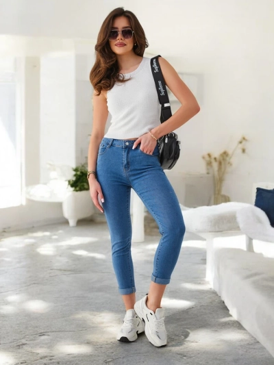 Royalfashion Damen eng geschnittene Jeans aus Baumwolle