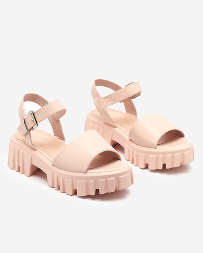 OUTLET Damensandalen in Beige und Rosa mit dickerer Sohle Nerile - Schuhe
