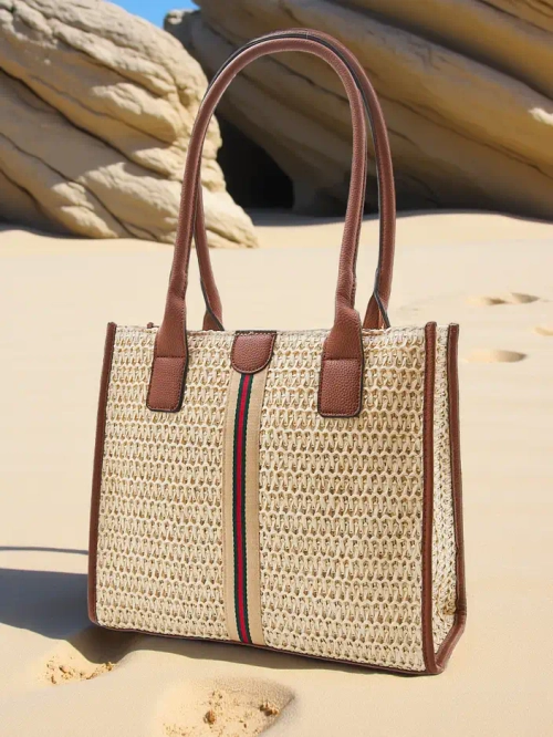 Royalfashion Велика солом'яна жіноча літня сумка